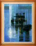 Moored Boats by Robert Pell, and four further works by the same hand. (5), sold Aug 2011