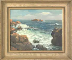 coastal scene by John E. Berninger, oil on board, sold Mar 2007
