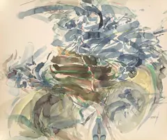 Ohne Titel by Hann Trier, 1964, Aquarell auf Velin, sold Aug 2023