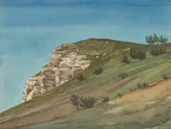 Alm by Franz Lenk, 1930, Aquarell über Bleistift auf leichtem Karton, sold Mar 2024
