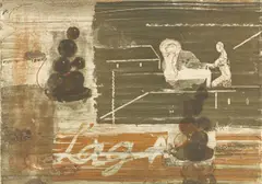 Lage by Neo Rauch, 1994, Lichtdruck auf dünnem Karton, sold Sep 2025