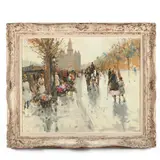 Paris Street Scene by Andre Gisson, Oil on canvas, sold Jun 2016
