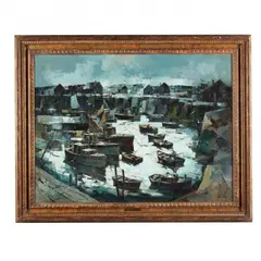 Pigeon Cove, Cape Ann by John Hare, Oil on canvas, sold Jun 2016