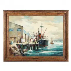 Wood Pulp for Foreign Markets by John Hare, Oil on canvas, sold Jun 2016