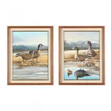 Two Paintings of Waterfowl by Bob Elgas, Both acrylic on canvasboard, sold May 2016