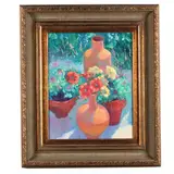 Still Life with Flowers by Carolyn Biggio, Oil on canvas, sold May 2016