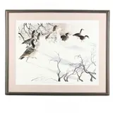 Geese Parading in Snow by P. Burritt, Watercolor on paper, sold May 2016