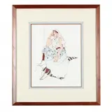 High Top Shoes by Donna Berryhill, Hand-colored etching, sold May 2016