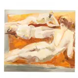 Sunbathers by Kitty O'Meallie, Oil on canvas, sold May 2016