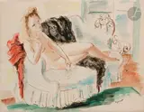 Nu au divan by André Dignimont, Aquarelle, sold Jan 2020