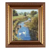 Swans by Stephen Hawkins, Oil on canvas, sold May 2016