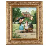 Pushing the Baby Carriage by Ron Van Sweringen, Oil on board, sold May 2016
