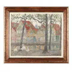 In Bruges by Germaine Lantoine-Neveux, Oil on canvas, sold Apr 2016