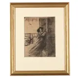 L'Amour by Paul-Albert Besnard, Etching and drypoint, sold Apr 2016