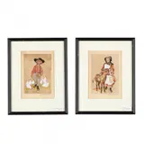 Pair of Child Portraits by James M. K. Waldron, Gouache and watercolor, sold Apr 2016