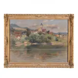 French Village by Tomas Horrach Bibiloni, Oil on canvas, sold Mar 2016