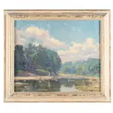 Summer Day on the River by Shirley Gordon Barrick, Oil on canvas, sold Mar 2016