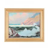 Crashing Surf by Joseph Lindahl, Oil on canvas, sold Mar 2016