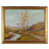 Spring Landscape by June Rutledge, Oil on panel, sold Mar 2016