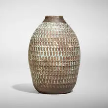 Vase by Jean Besnard, c. 1930, glazed stoneware, sold Aug 2023