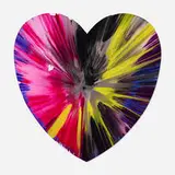 Heart Spin Painting by Damien Hirst, 2009, acrylic on paper, sold Aug 2023
