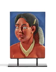 Sans titre (version 1) by Ravinder Reddy, 2011, Bronze peint et socle, sold Dec 2020