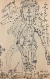 IL FAUDRAIT QUAND MEME Y SONGER by Michel Macréau, 1965, Stylo bille sur papier, sold Mar 2019