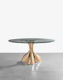 TABLE TREFLE by Philippe Hiquily, 1976, Bronze poli et plateau en verre, sold Mar 2019