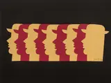 VISAGES by Yannis Gaïtis, 1969, Collage de papiers découpés sur papier, sold Mar 2019