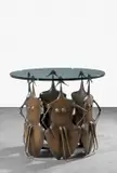 TABLE BASSE by Philippe Hiquily, 2010-11, Bronze patiné et plateau en verre, sold Mar 2019