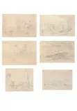 Ensemble de neuf dessins au crayon sur papier by Eugène Boudin, Louveau sur chaque dessin «Collection Louveau Honfleur» (Lugt 1694a, presque totalement effacés), sold Mar 2019