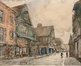Rue à Bernay by Frank Myers Boggs, Aquarelle et crayon gras sur papier, sold Mar 2019