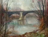 La passerelle de Chatou by Charles Camoin, 1962, Huile sur toile, sold Mar 2019