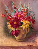 Dahlias by Henri Manguin, 1935, Huile sur toile, sold Mar 2019