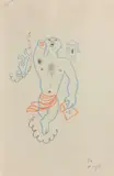 Oedipe-Roi by Jean Cocteau, 1956, Crayons de couleur sur papier, sold Mar 2019