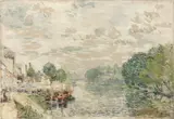 Péniches sur la Seine by Albert Gleizes, 1901, Huile sur toile, sold Mar 2019