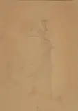 Napoléon de dos, étude pour Napoléon près de Moscou attendant des boyards by Vassili Verechtchaguine, Crayon noir,, sold Feb 2019