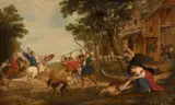 Ascagne abattant le cerf de Silvia, d'après Pierre-Paul Rubens by Frans Wouters, Huile sur panneau de chêne, doublé et parqueté, sold Feb 2019