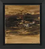 28.3.63 by Zao Wou-ki, 1963, Huile sur toile, sold Jun 2019