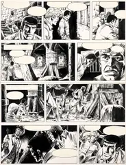 VANCE (William van Cutsem dit) by VanCé, Encre de Chine, grattage et gouache correctrice pour la planche 25 de cet album publié en 1973 aux éditions Dargaud., sold Apr 2019