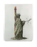 Statue de la Liberté- 2015 by Brusk, Peinture aérosol, acrylique et feutres gouachés sur toile, sold May 2019