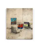 Goaaal! by Dran, 2010, Technique mixte sur papier contrecollé sur toile, sold May 2019