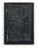 Sans titre (Subway Drawing) - Circa 1980 by Keith Haring, Craie sur papier noir, sold May 2019