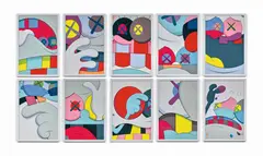 Blame game by Kaws, 2014, Set complet des 10 sérigraphies en couleurs sur papier Saunders Waterford High White, sold May 2019