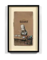 Gourmet by Dran, 2010, Technique mixte sur carton de récupération, sold May 2019