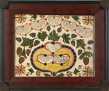 fraktur with yellow by Joseph Lochbaum, watercolor and ink on paper, sold Sep 2006