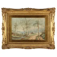 Forest Interior by George Ernest Colby, Watercolor on paper, sold Jan 2016