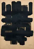 Lithographie 3 by Pierre Soulages, 1957, Lithographie, sold May 2019