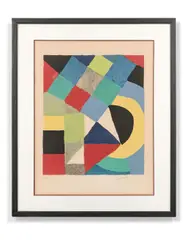 Composition by Sonia Delaunay, circa 1960, Lithographie en couleurs, sold May 2019