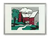 Red barn by Roy Lichtenstein, 1969, Sérigraphie en couleurs, sold May 2019